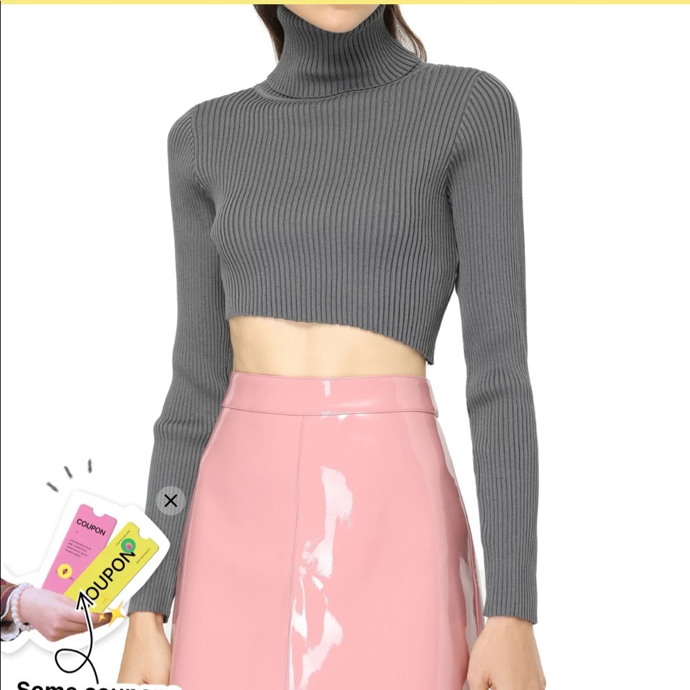 Asymmetrical High Neck Knit Top